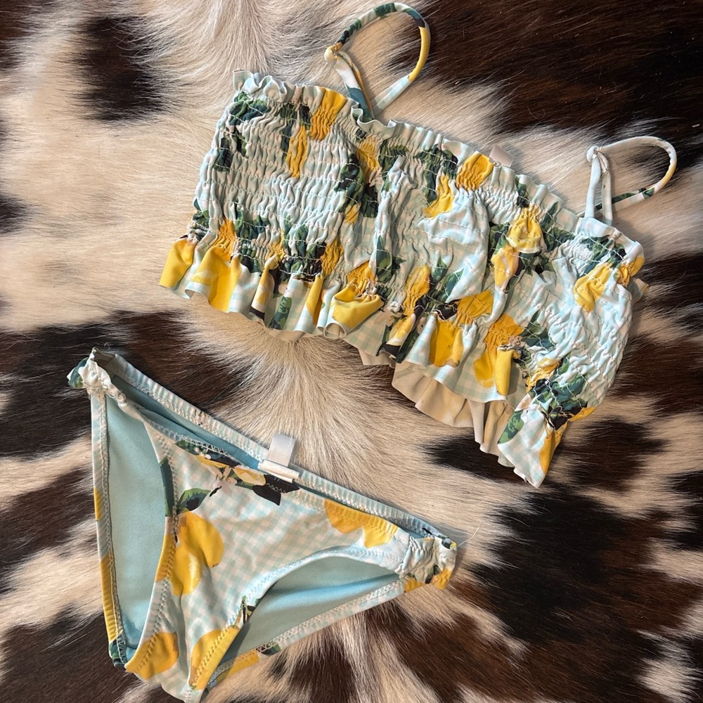 Kids Lemon Print Swim Set